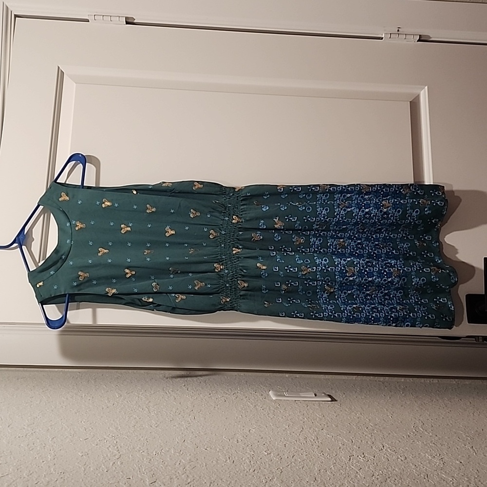 Boho teal dress